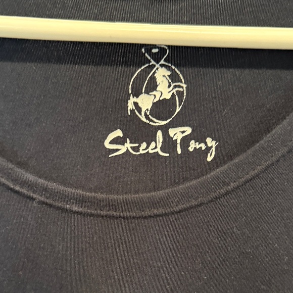 Steel Pony Black and White Tie-Dye Women's Top - Picture 2 of 6